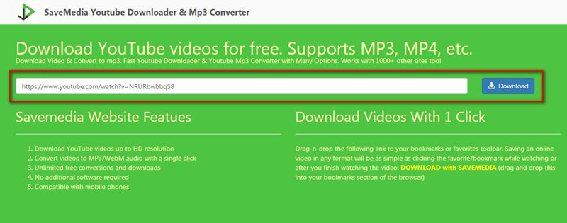paste url to download video