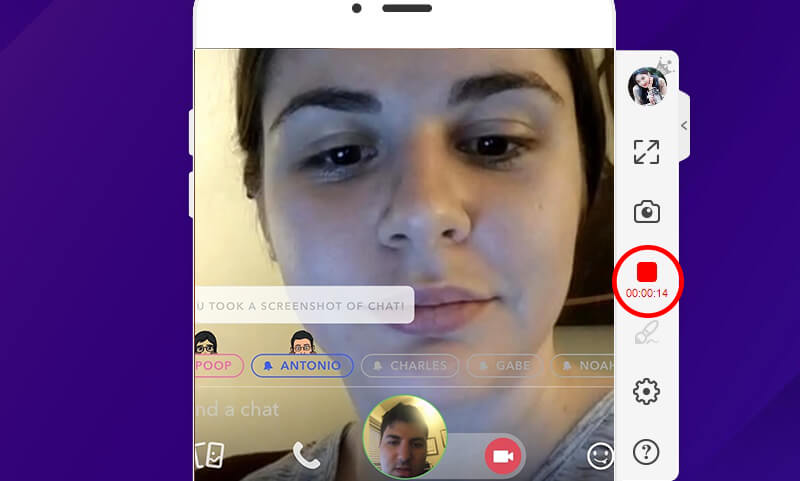 usar snapchat mientras se duplica la pantalla
