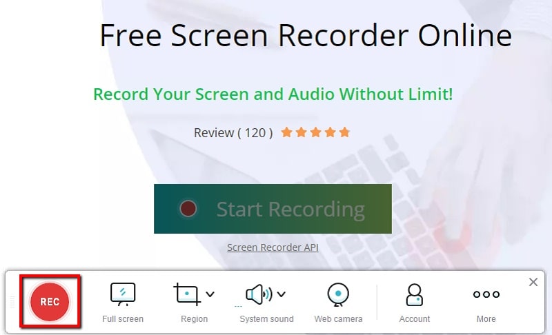 Free-Screen-Recorder-Start-Aufnahme