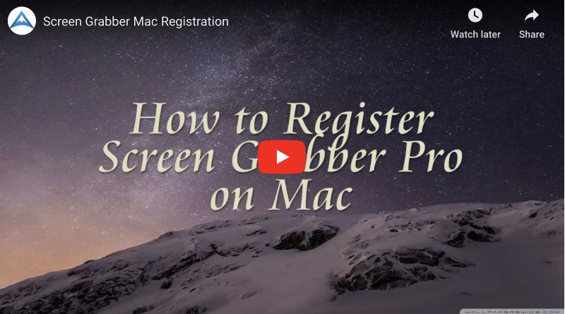 Registrieren Sie Screen Grabber Pro für Mac