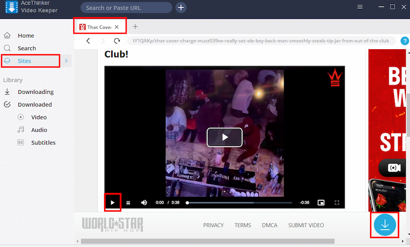 download worldstar video with acethinker video keeper browser