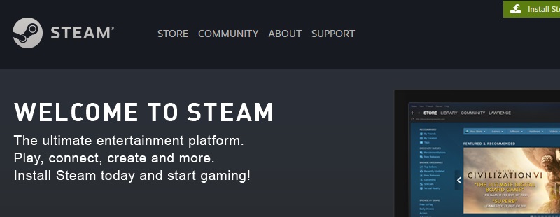 steam gaming site