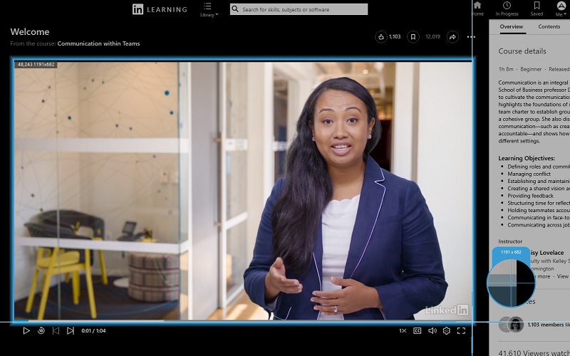 start recording by selecting region