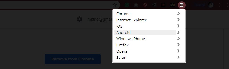 Switch browser