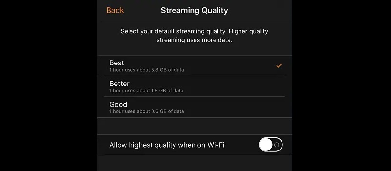 elija la calidad de descarga en la aplicación de video de amazon