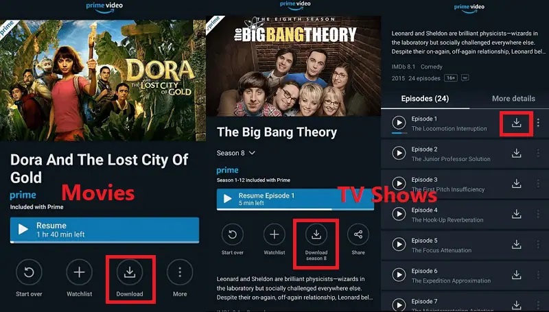 step in downloading amazon video using the app