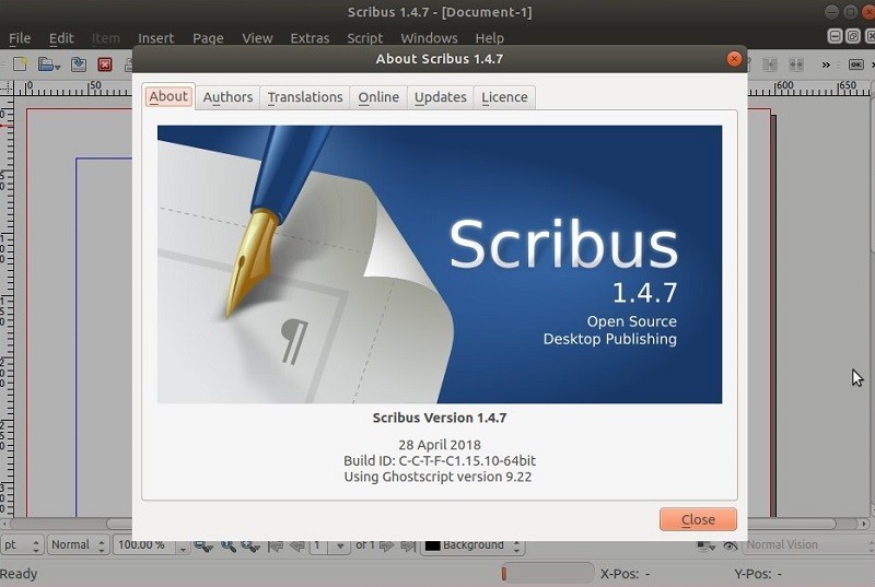 scribus interface