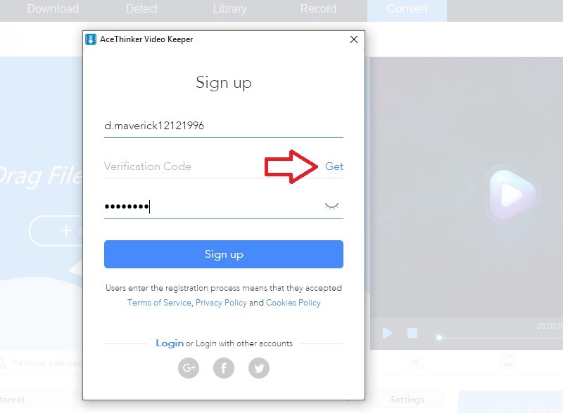 register with email and password