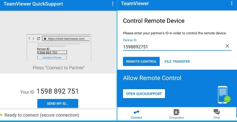 teamviewer espejo de android a android