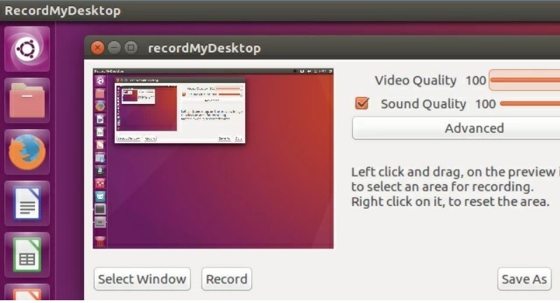 recordmydesktop interface