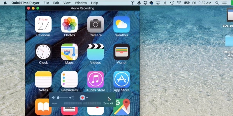 duplicación de pantalla de quicktime player iphone a mac