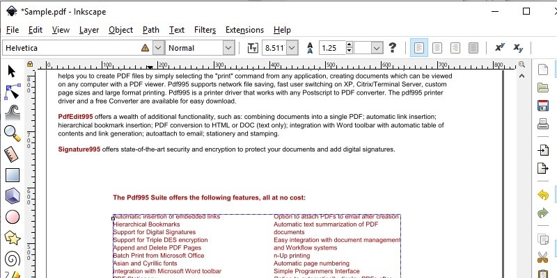 inkscape pdf editor