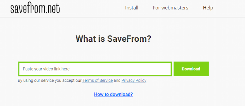 use savefrom net as 4k video downloader alternative