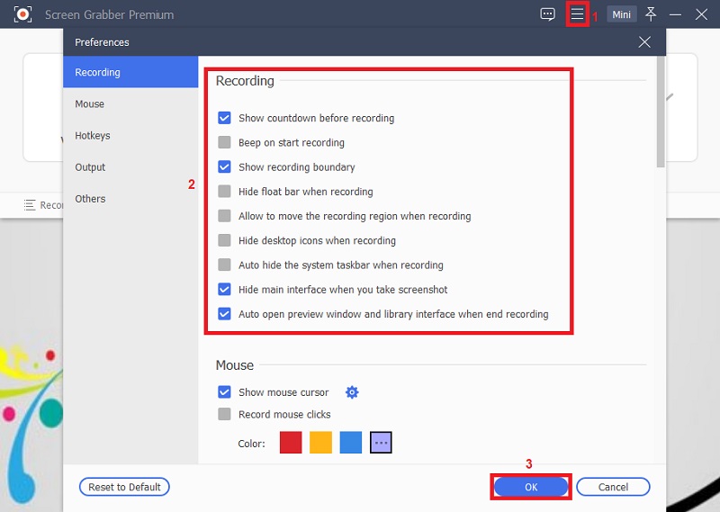 paramètres de configuration sgpremium