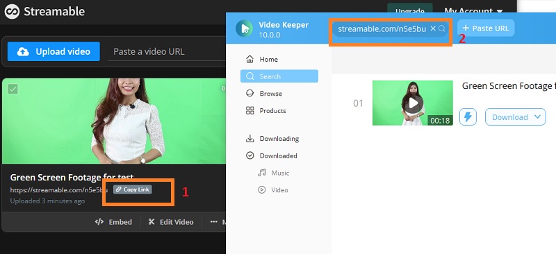 descargar videos streamble usando video keeper