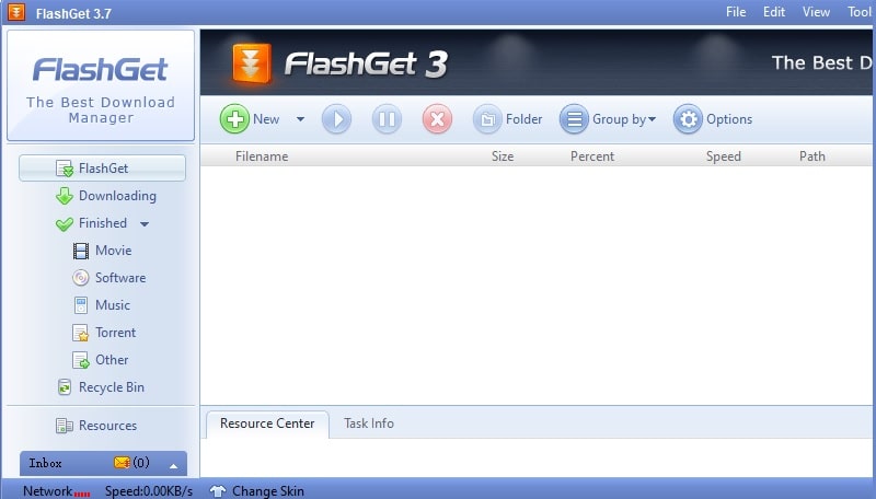 interfaz flashget