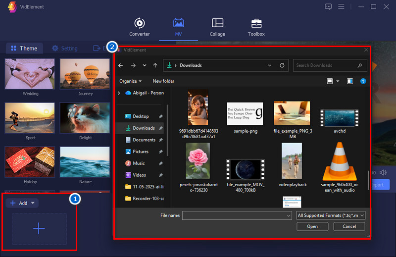 add videos and photos