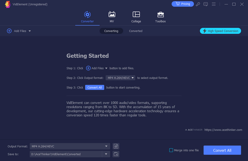 acethinker videlement interface