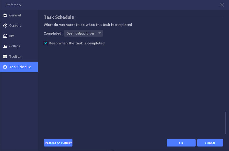 task schedule setting