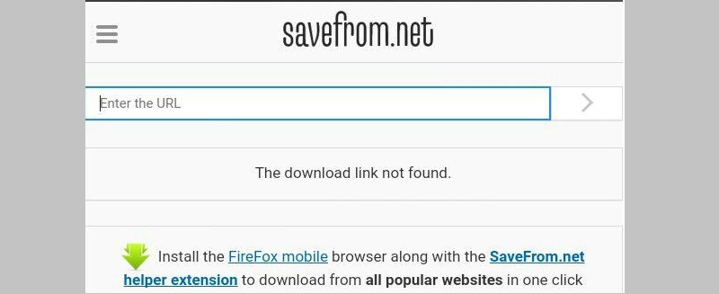 savefrom link not found