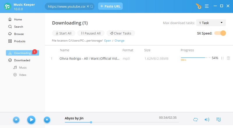 view downloading process