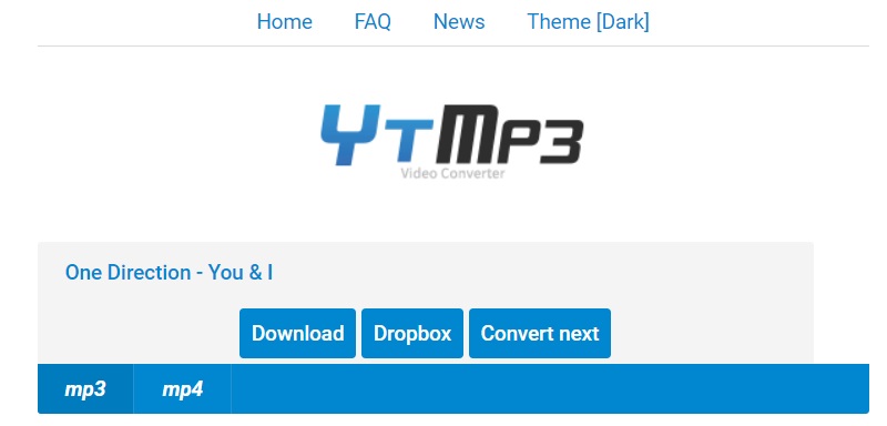 ytmp3 interface