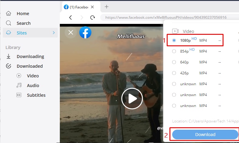 share facebook video to instagram step 3