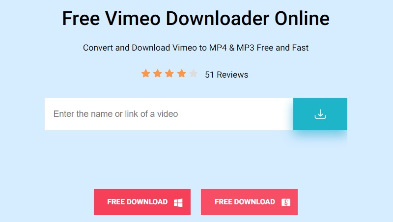 vimeo downloader interface