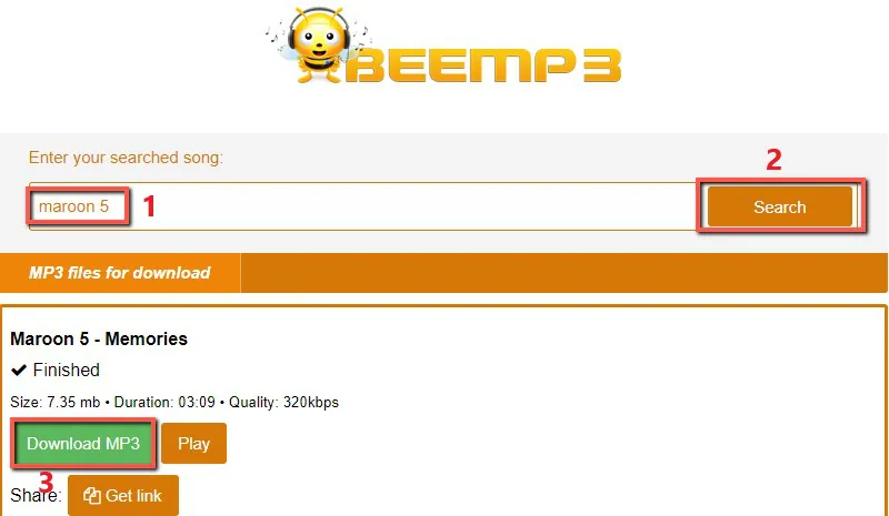 beemp3 interface