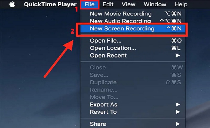 hit file and select new screen recording