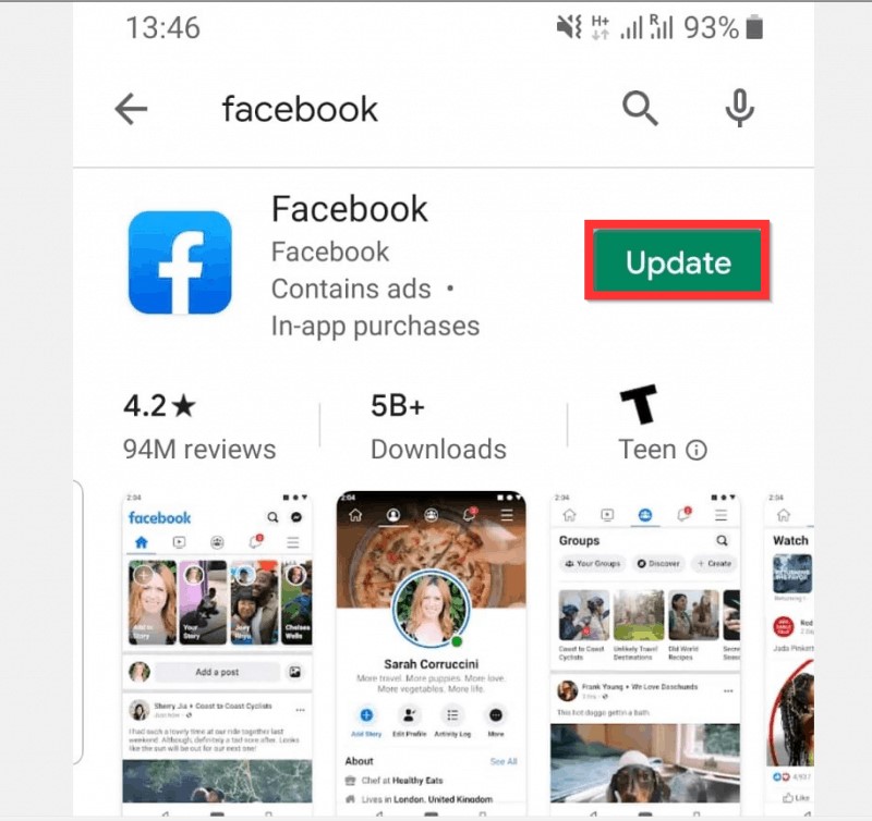 Facebook-Video wird nicht abgespielt Facebook-Android aktualisieren