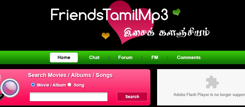 sites to download tamil songs friendstamilmp3 interface