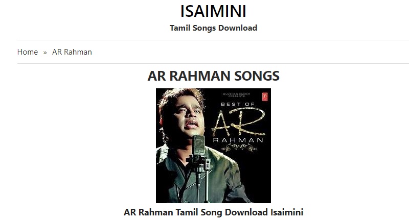sites to download tamil songs isaimini interface