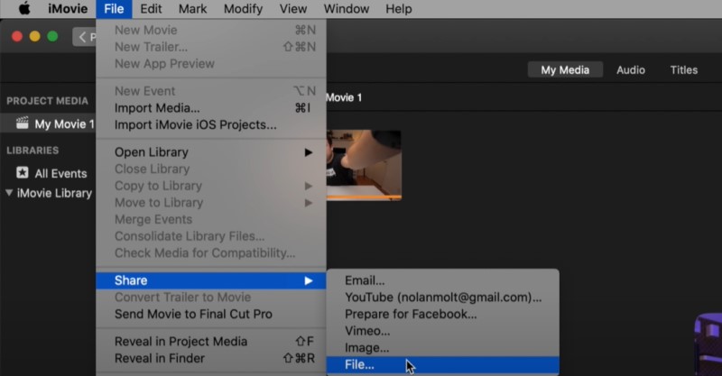 add effects to imovie export