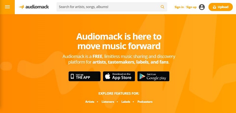 audiomack interface