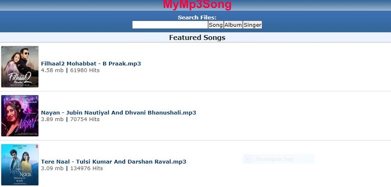 mymp3song interface