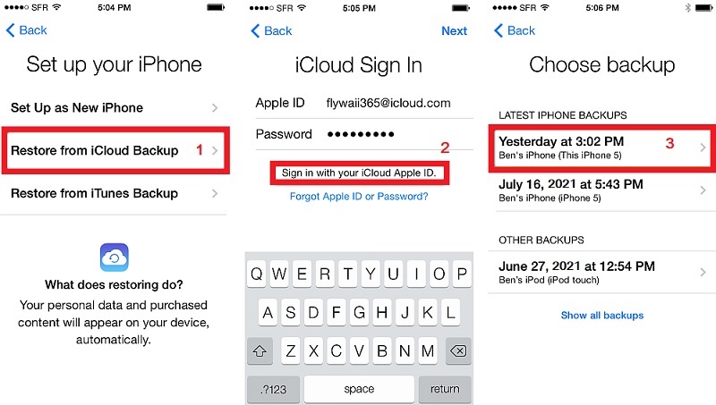 recover WeChat messages iPhone iCloud step4