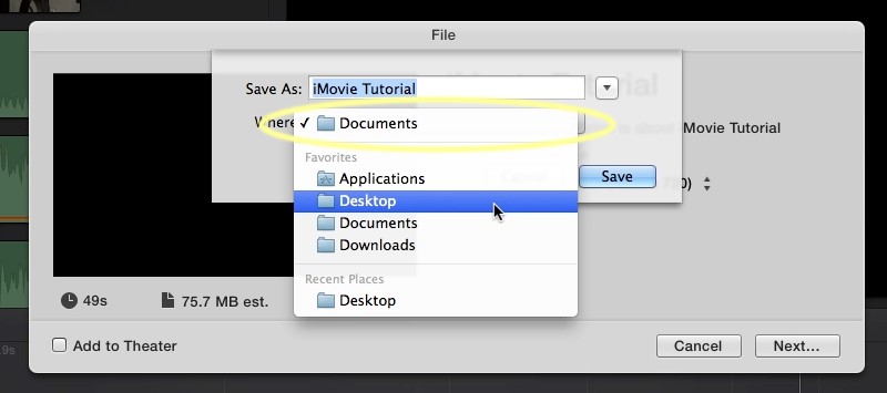 reverse video in imovie save