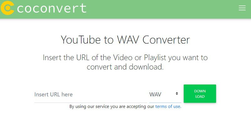 youtube to wav converter coconvert