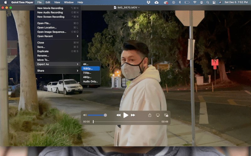 compress video with quicktime process