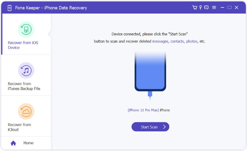 AceThinker iPhone Data Recovery screenshot