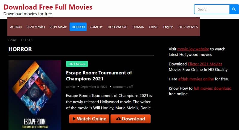 download free full movies interface
