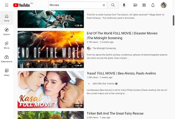 Youtube interface to download movie