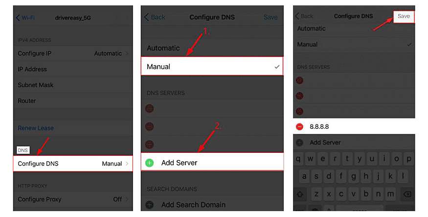 Safari kann keine Verbindung zum Server Check DNS herstellen