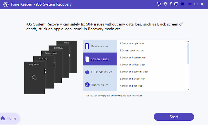 ios system recovery screen issues