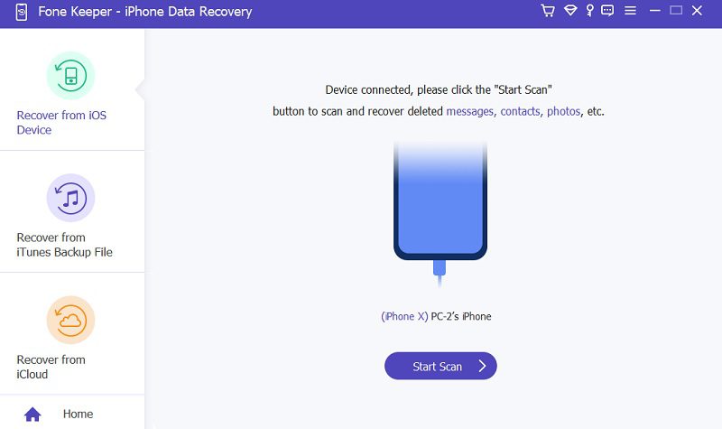 conexión de recuperación de datos de iphone