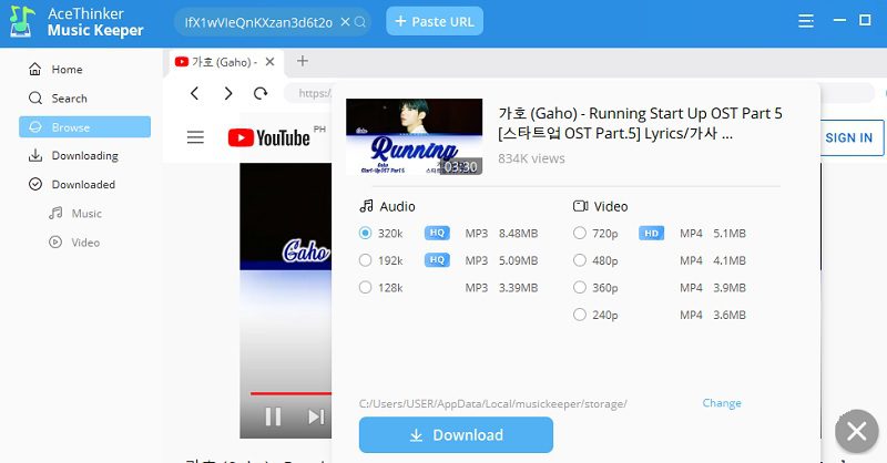 downloading youtube video