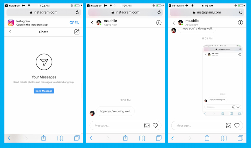 recover instagram messages from other user