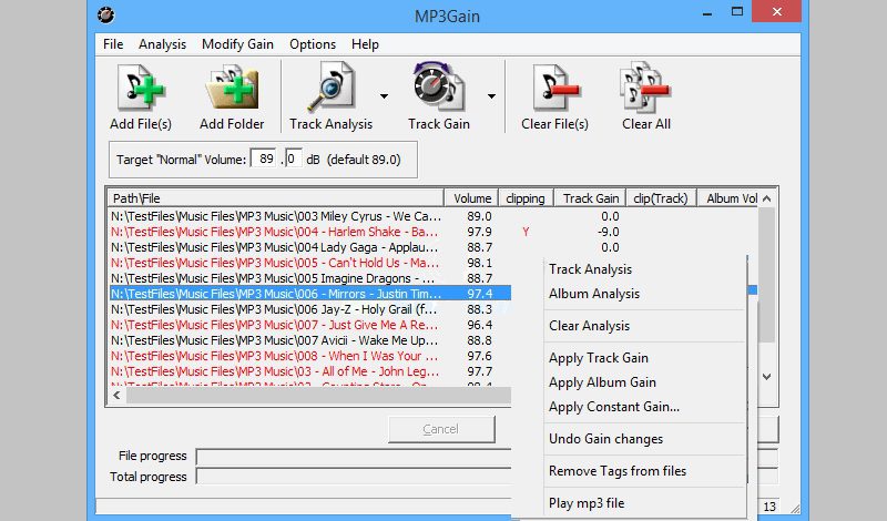 mp3 volume normalizer mp3gain interface