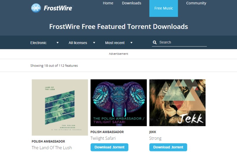 websites like musicpleer frostwire